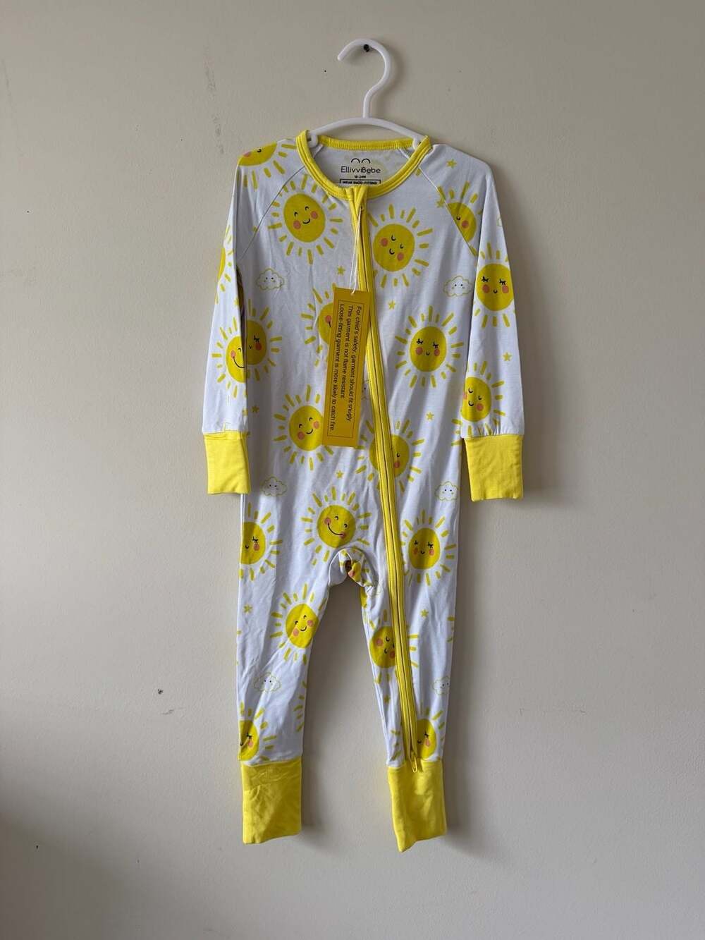 EllivviBebe Sun and Bamboo Viscose Convertible Footed Romper / Sleeper 18-24M